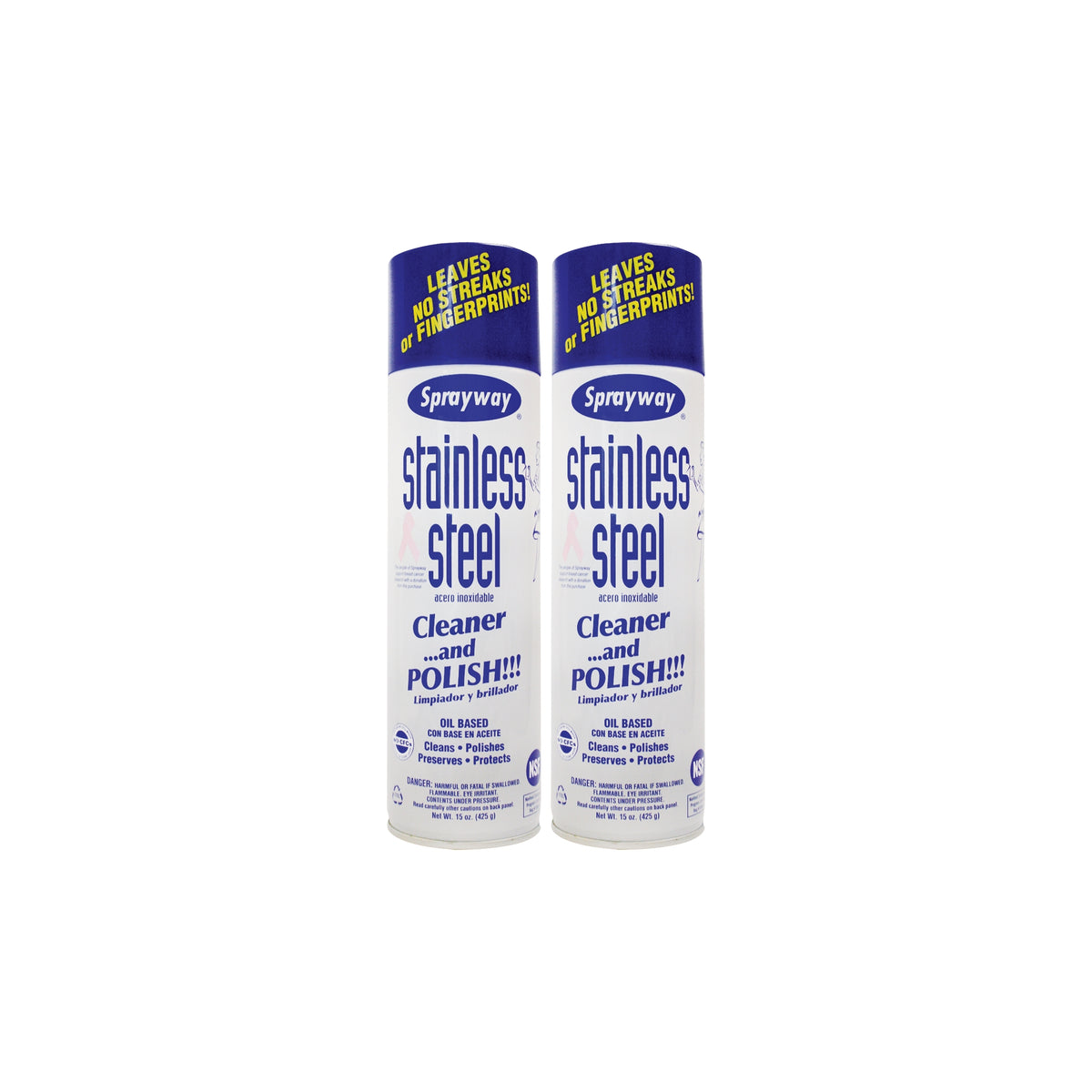 Sprayway Stainless Steel Cleaner and Polish, 15 oz, 2 ct - product image 1
