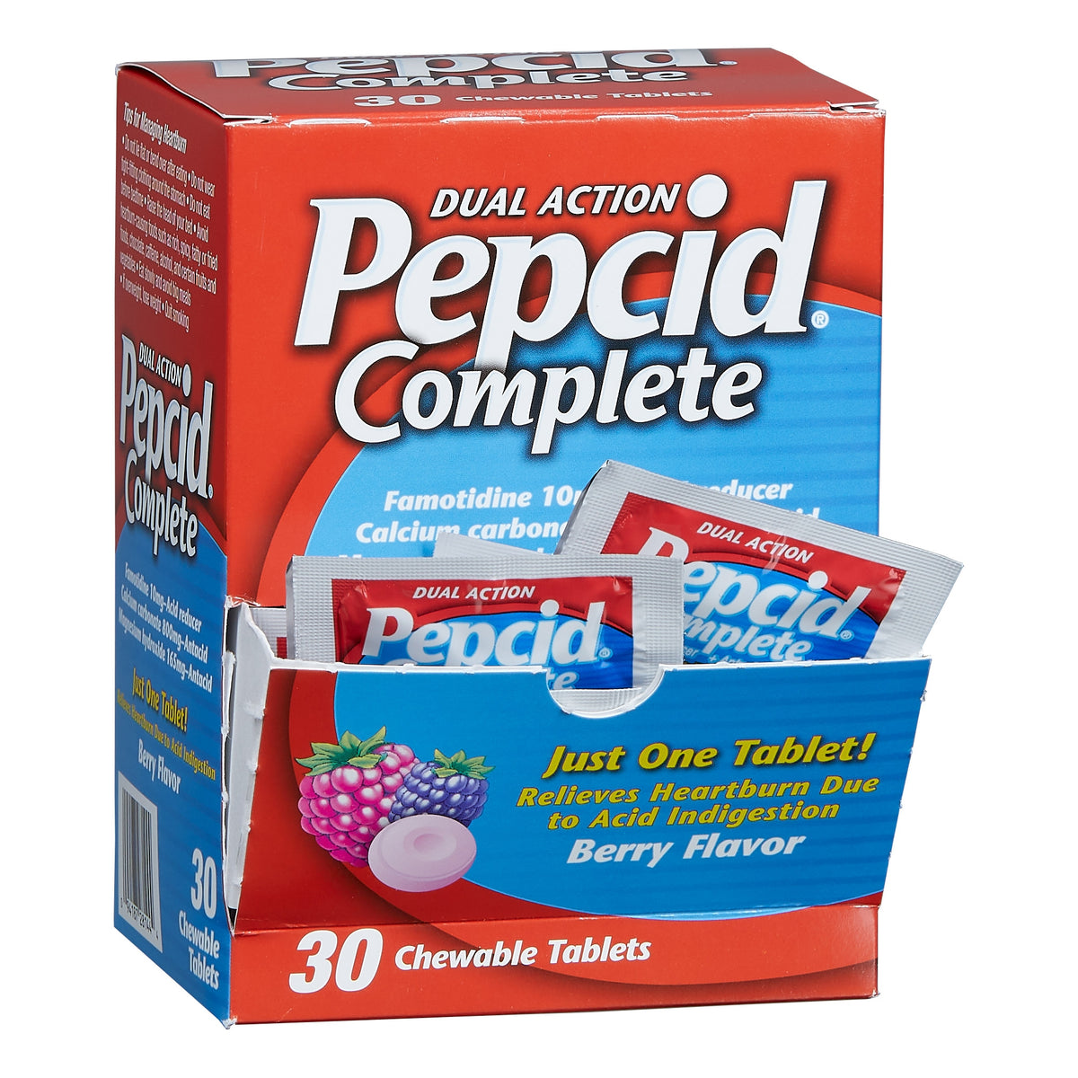 Pepcid Complete Dual Action Heartburn Relief, Chewable Tablets, Berry, 30 ct - product image 3