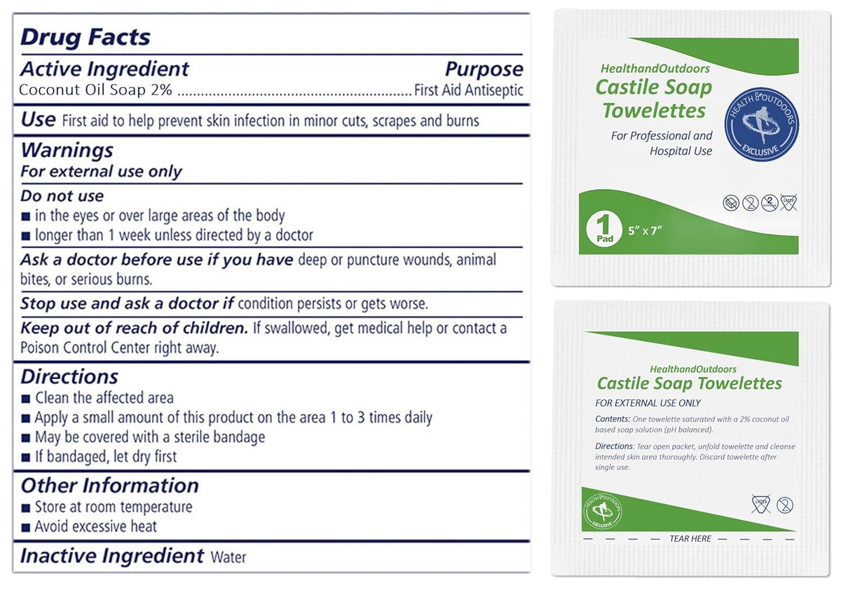 Castile Soap Cleansing Towelettes 125 Count Refreshing Scented Wipes White 125 Count (Pack of 1) HAO-CST-125