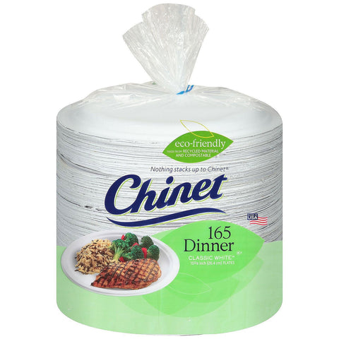 Chinet Dishware Plate, 165 Count (Pack of 1), White