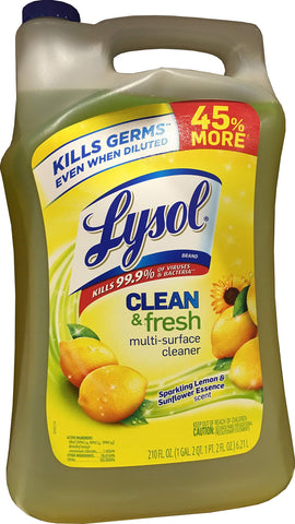 Lysol Cleaning Agent, 210 Fl Oz (Pack of 1), Product color is a dark yellow.