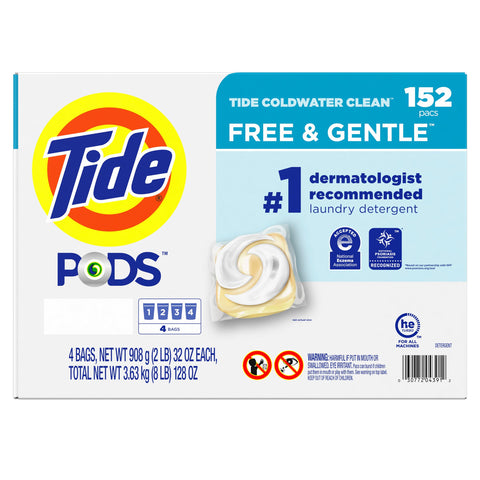 Tide Laundry Detergent, 152 Count (Pack of 1), White