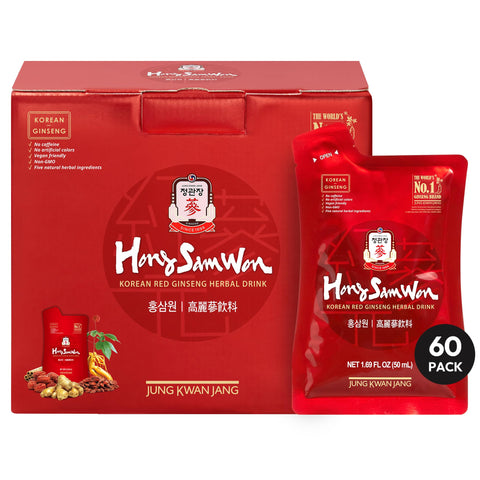 JUNG KWAN JANG Tea, 0.03 Fl Oz (Pack of 60), Hongsamwon (50ml / 60 Count)