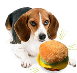 Hot Dog and Hamburger Squeaker 2 Pack Combo Pack Chew Toy for Dogs, Funny Cute Plush Toy (Colors Vary)