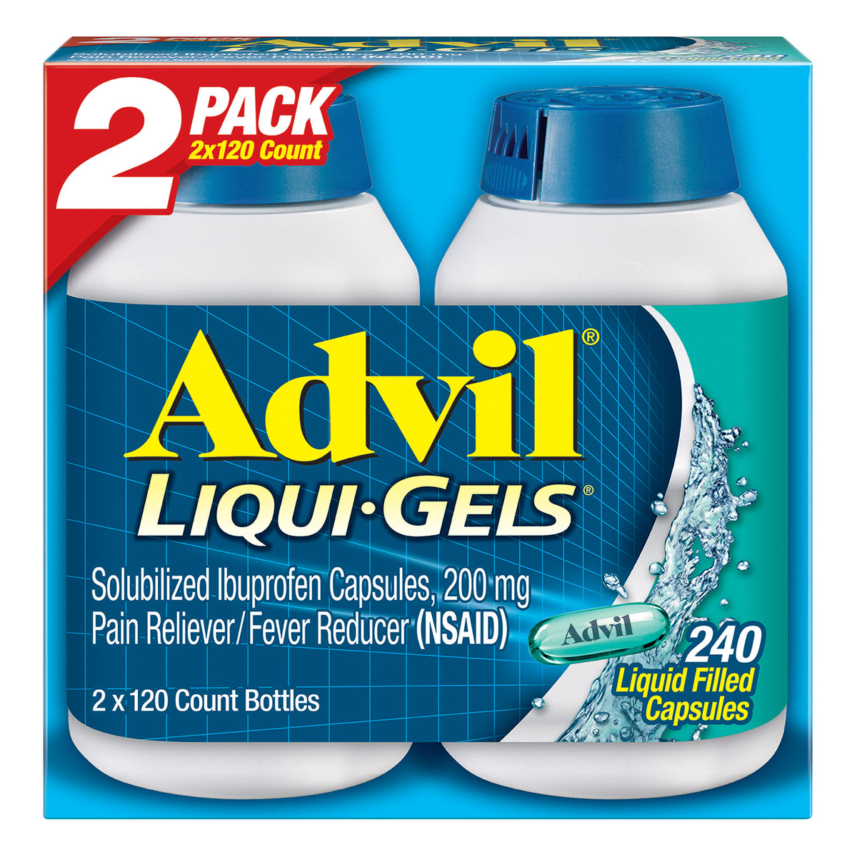 Advil Ibuprofen Liqui-Gels, 120 Capsules, 2 ct - product image 3