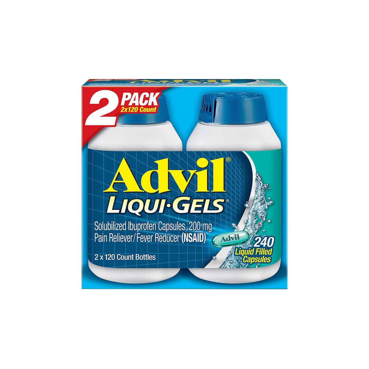Advil Ibuprofen Liqui-Gels, 120 Capsules, 2 ct - product image 1
