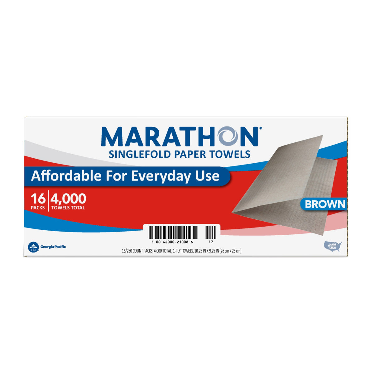 Marathon Singlefold Paper Towels, 1-Ply, Brown, 4000 ct - product image 11