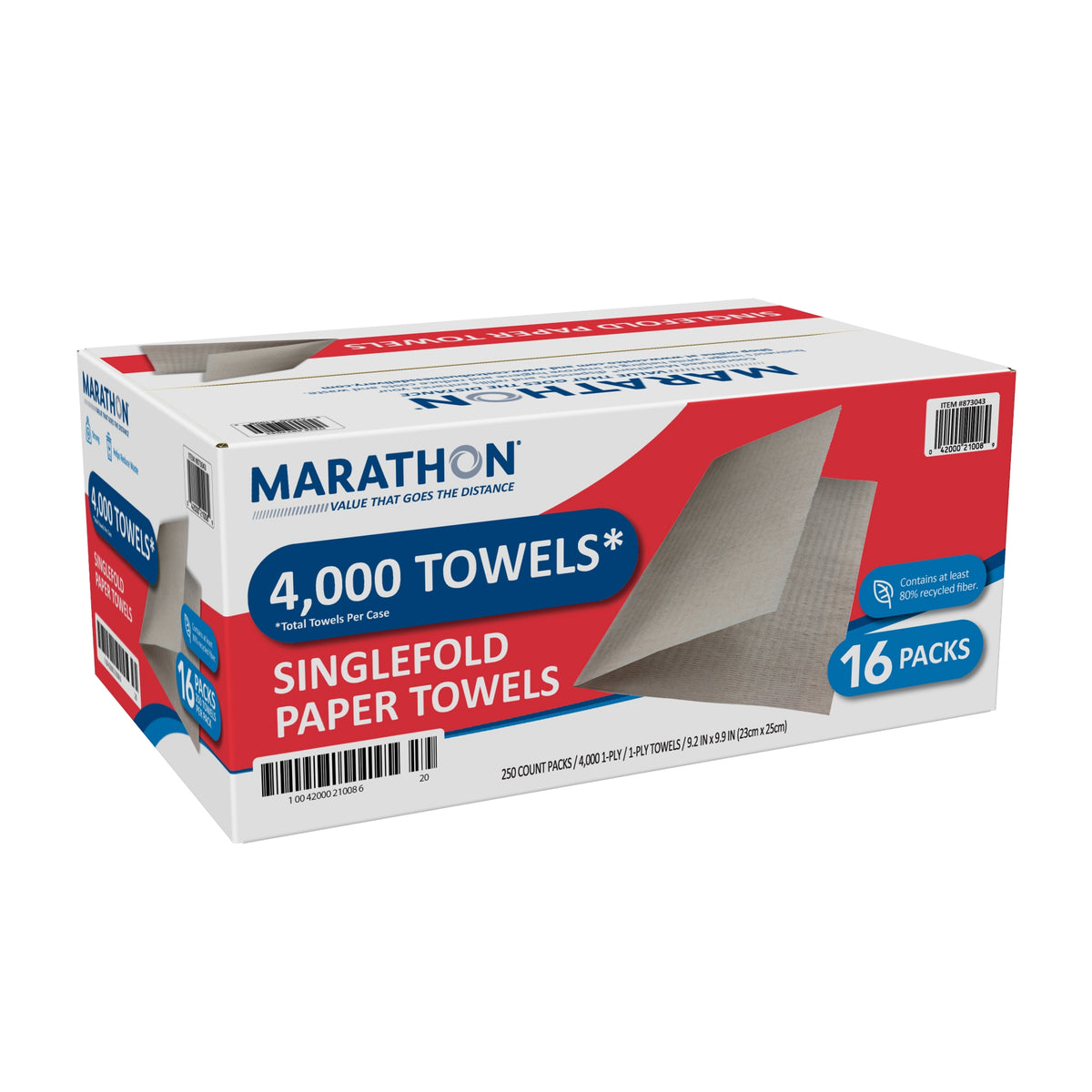 Marathon Singlefold Paper Towels, 1-Ply, Brown, 4000 ct - product image 5
