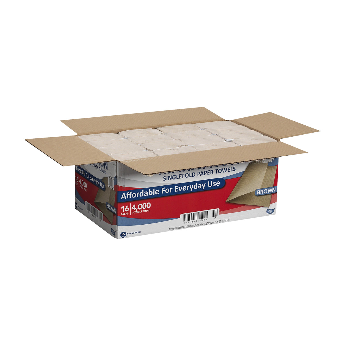 Marathon Singlefold Paper Towels, 1-Ply, Brown, 4000 ct - product image 2