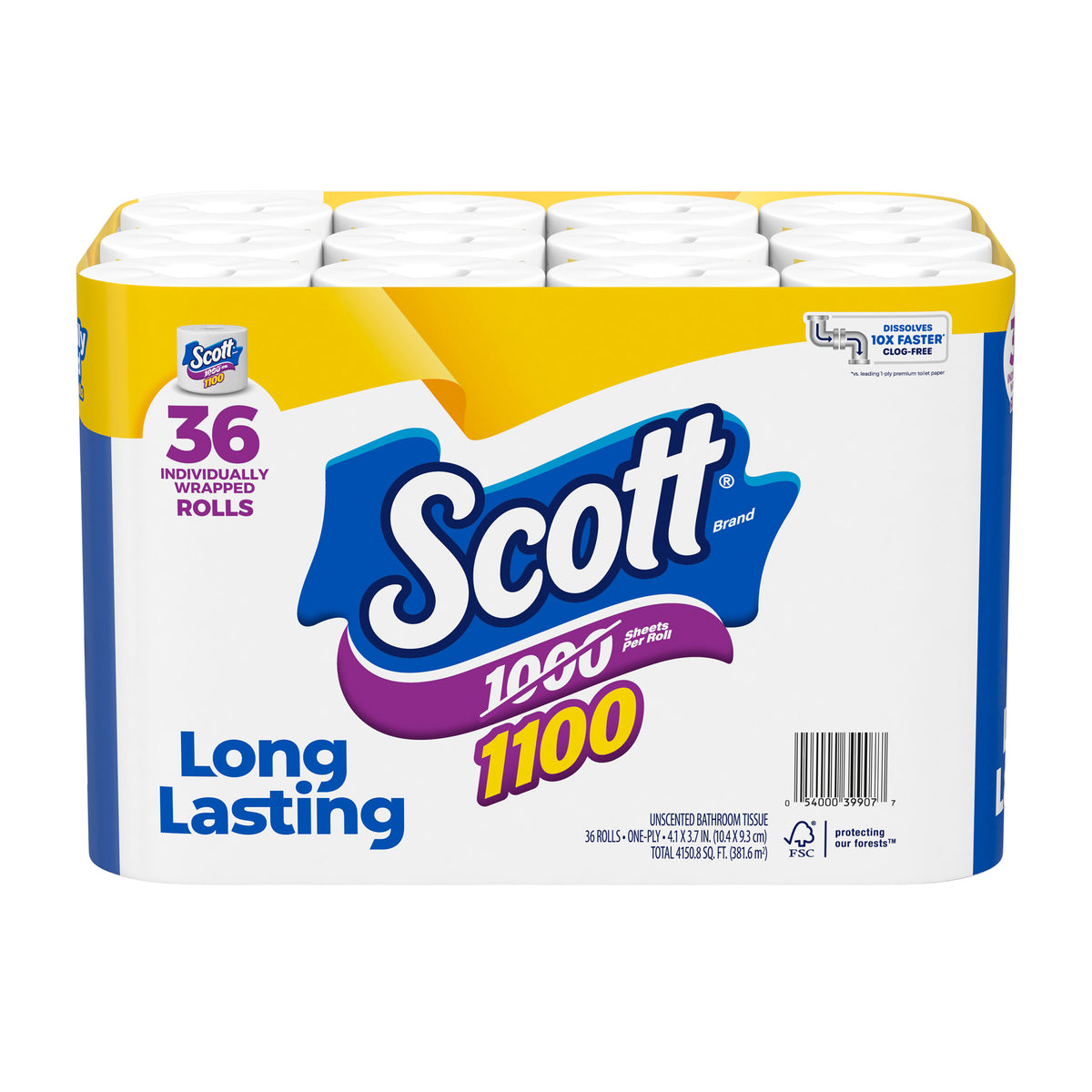 Scott Bath Tissue, 1-Ply, 4.1" x 3.7", 1100 Sheets, 36 ct - product image 10