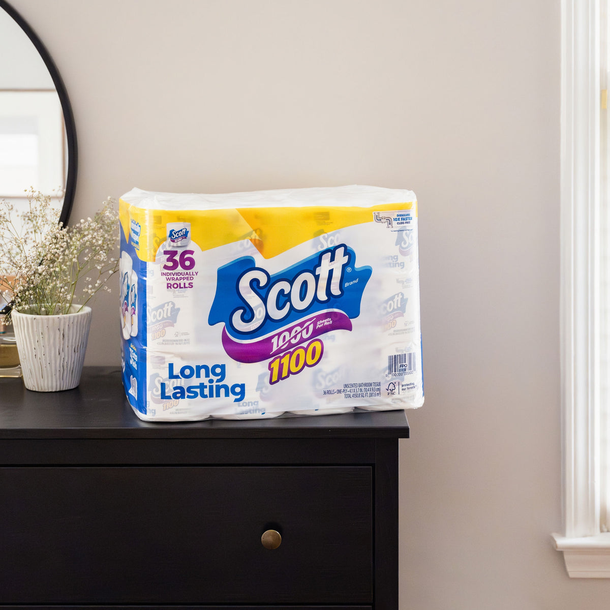 Scott Bath Tissue, 1-Ply, 4.1" x 3.7", 1100 Sheets, 36 ct - product image 2