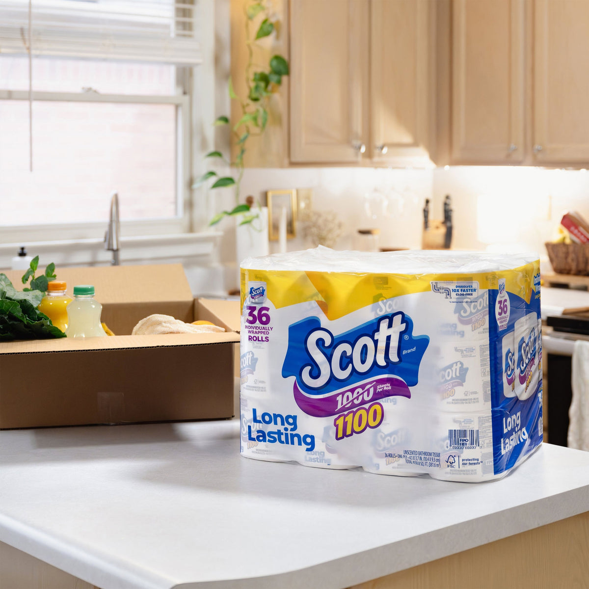 Scott Bath Tissue, 1-Ply, 4.1" x 3.7", 1100 Sheets, 36 ct - product image 3