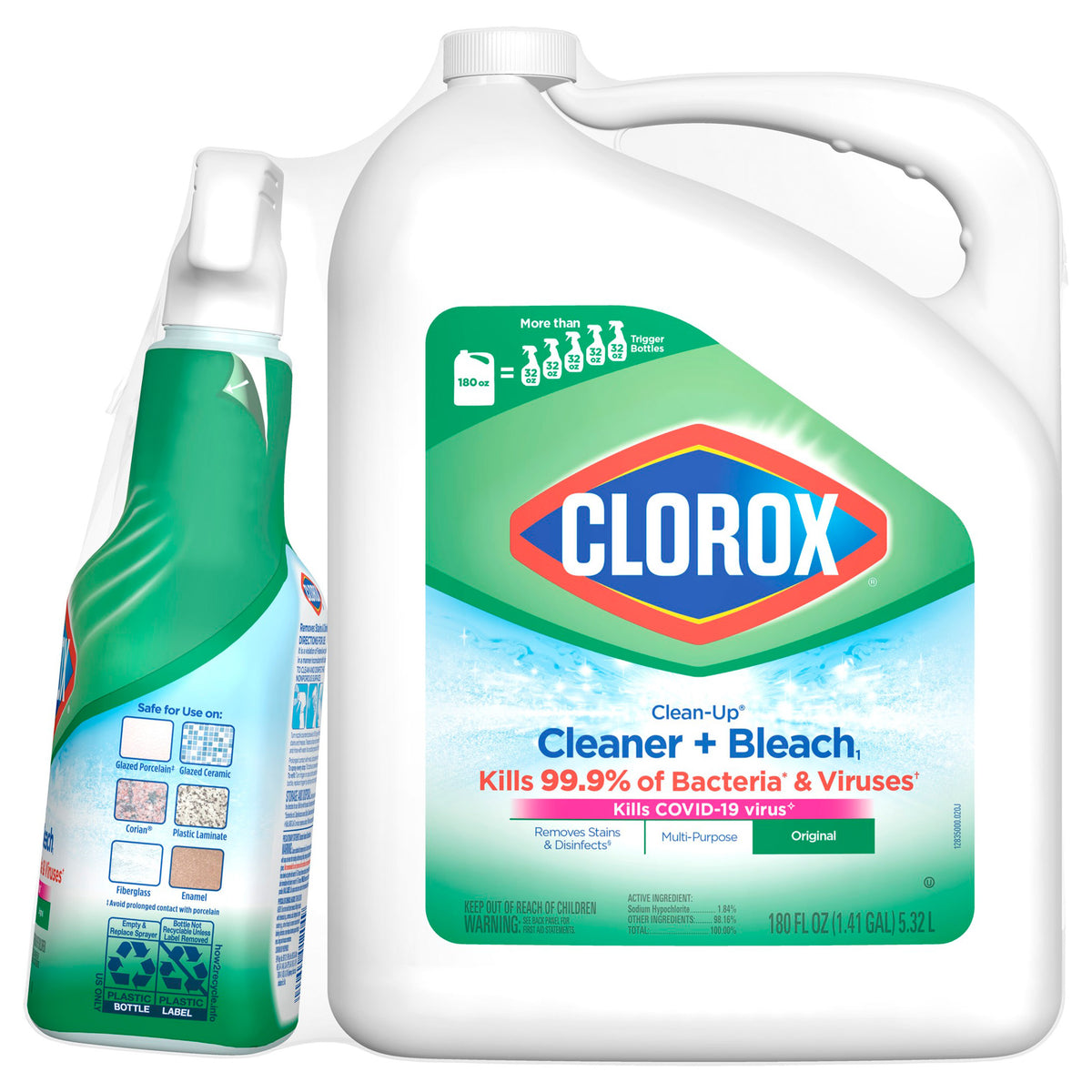 Clorox Clean-Up Cleaner and Bleach, 32 fl oz with 180 fl oz Refill - product image 6