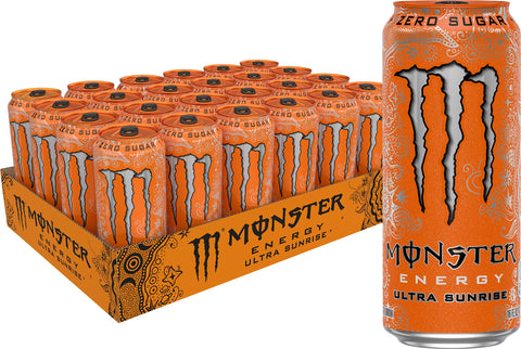 Monster Drink Flavored, 16 Ounce (Pack of 24), Ultra Sunrise