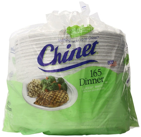 Chinet Dishware Plate, 165 Count (Pack of 1), Brown,white
