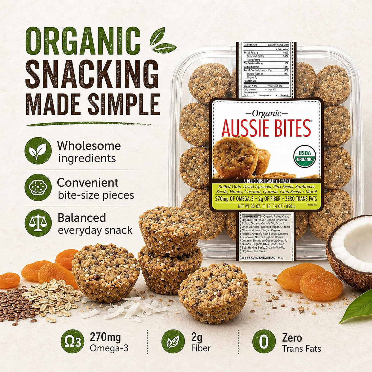 Universal Bakery Organic Aussie Bites 30oz