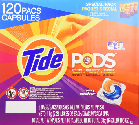 Tide Laundry Detergent, 132 Count (Pack of 1), Spring Medow