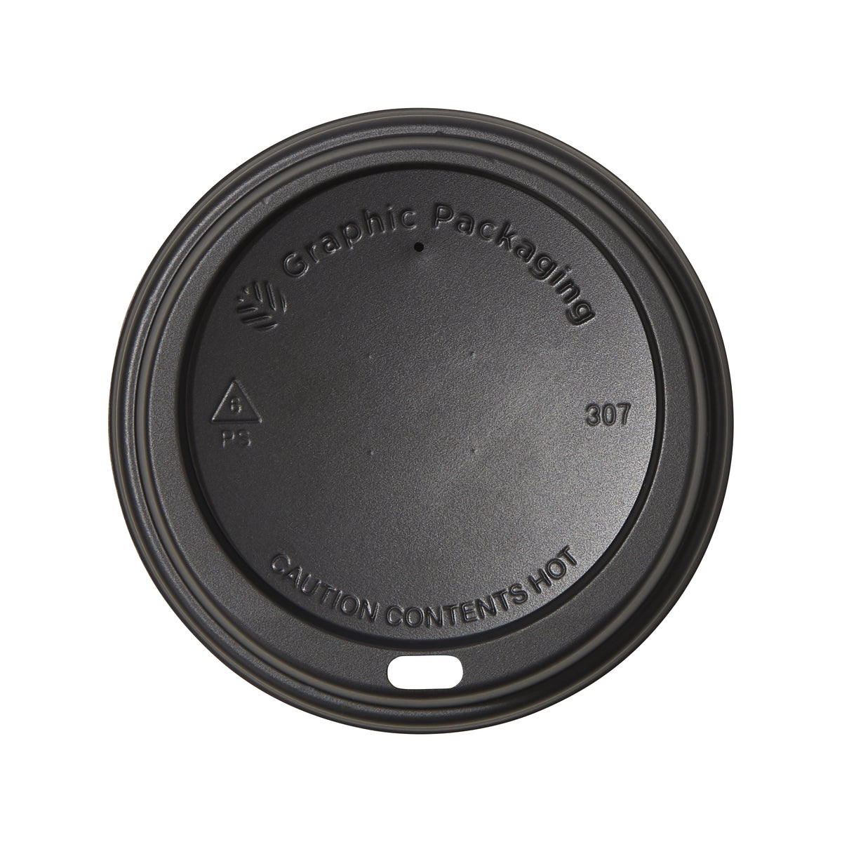 Graphic Packaging Poly Hot Cup Dome Lids, Black, 8 oz, 600 ct - product image 1