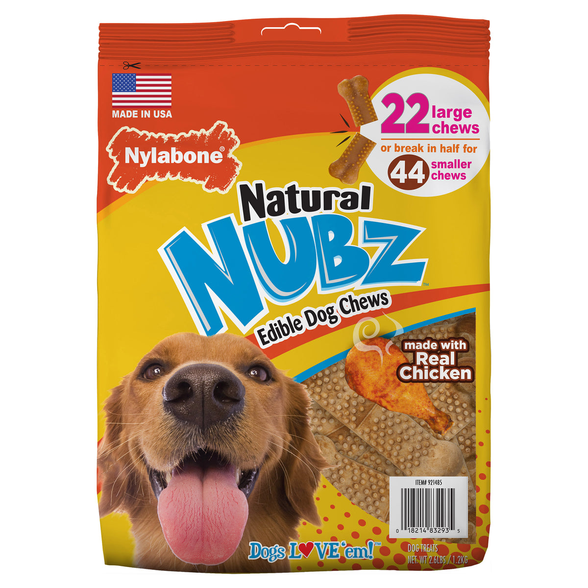 Nylabone Natural Nubz Large Dog Chews, Chicken, 22 ct - product image 2