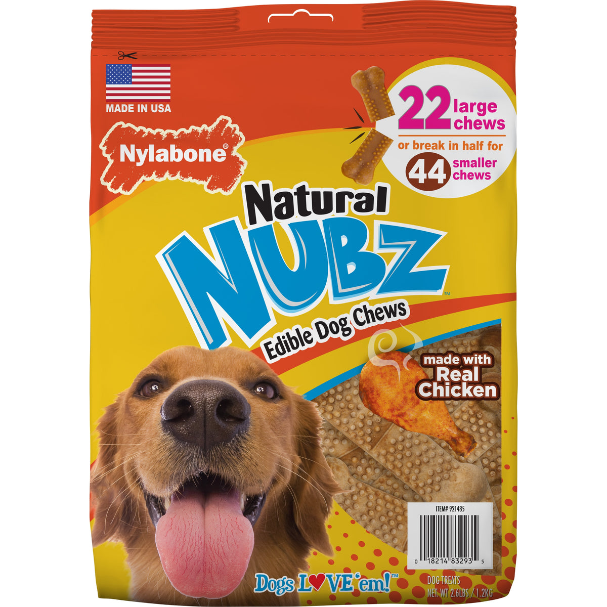 Nylabone Natural Nubz Large Dog Chews, Chicken, 22 ct - product image 1