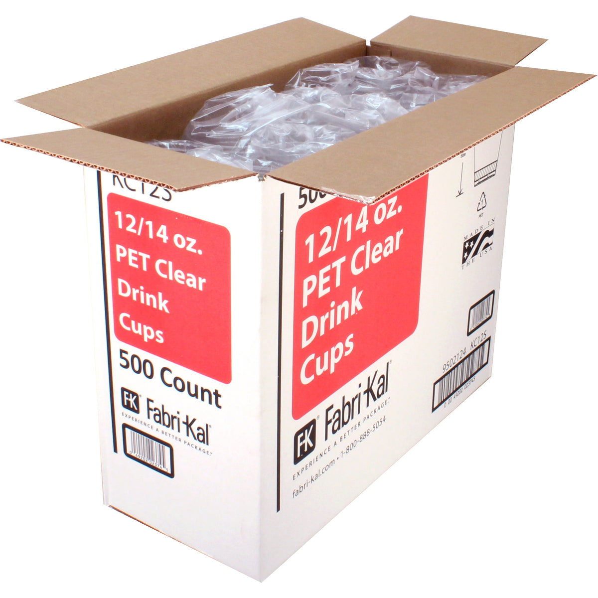 Fabri-Kal Kal-Clear Squat PET Plastic Cold Cups, 12-14 oz, 500 ct - product image 3