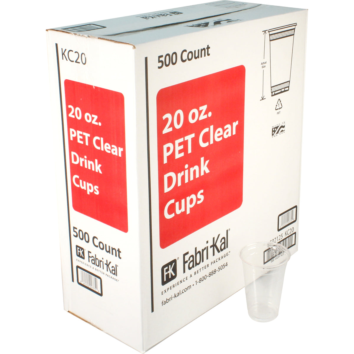 Fabri-Kal Kal-Clear PET Plastic Cold Cups, 20 oz, 500 ct - product image 3