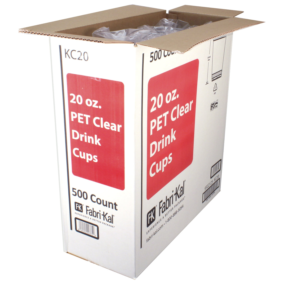 Fabri-Kal Kal-Clear PET Plastic Cold Cups, 20 oz, 500 ct - product image 2