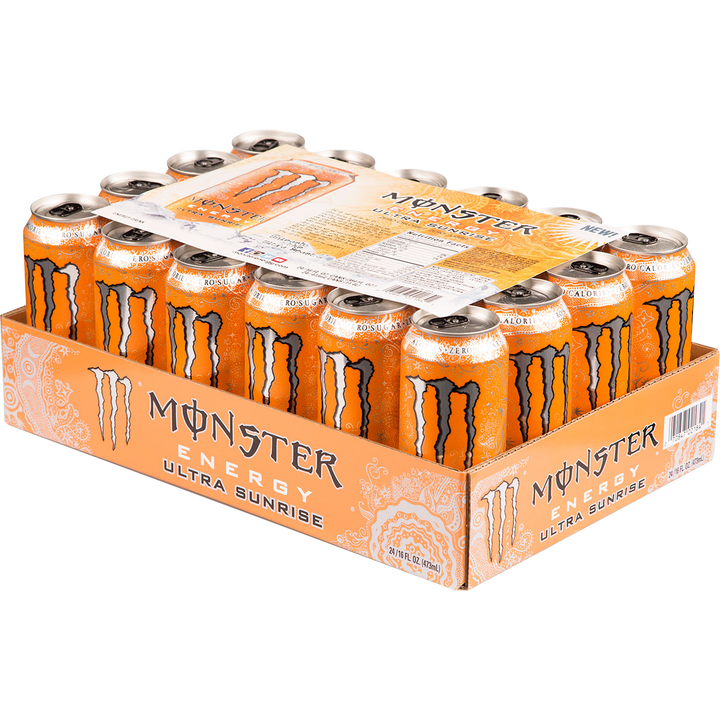 Monster Energy Drink, Zero Sugar, Ultra Sunrise, 16 fl oz, 24 ct