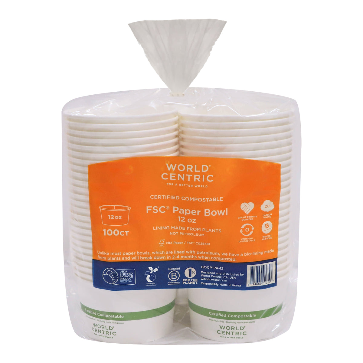 World Centric Compostable 12 oz Bowl, 100 ct - product image 2
