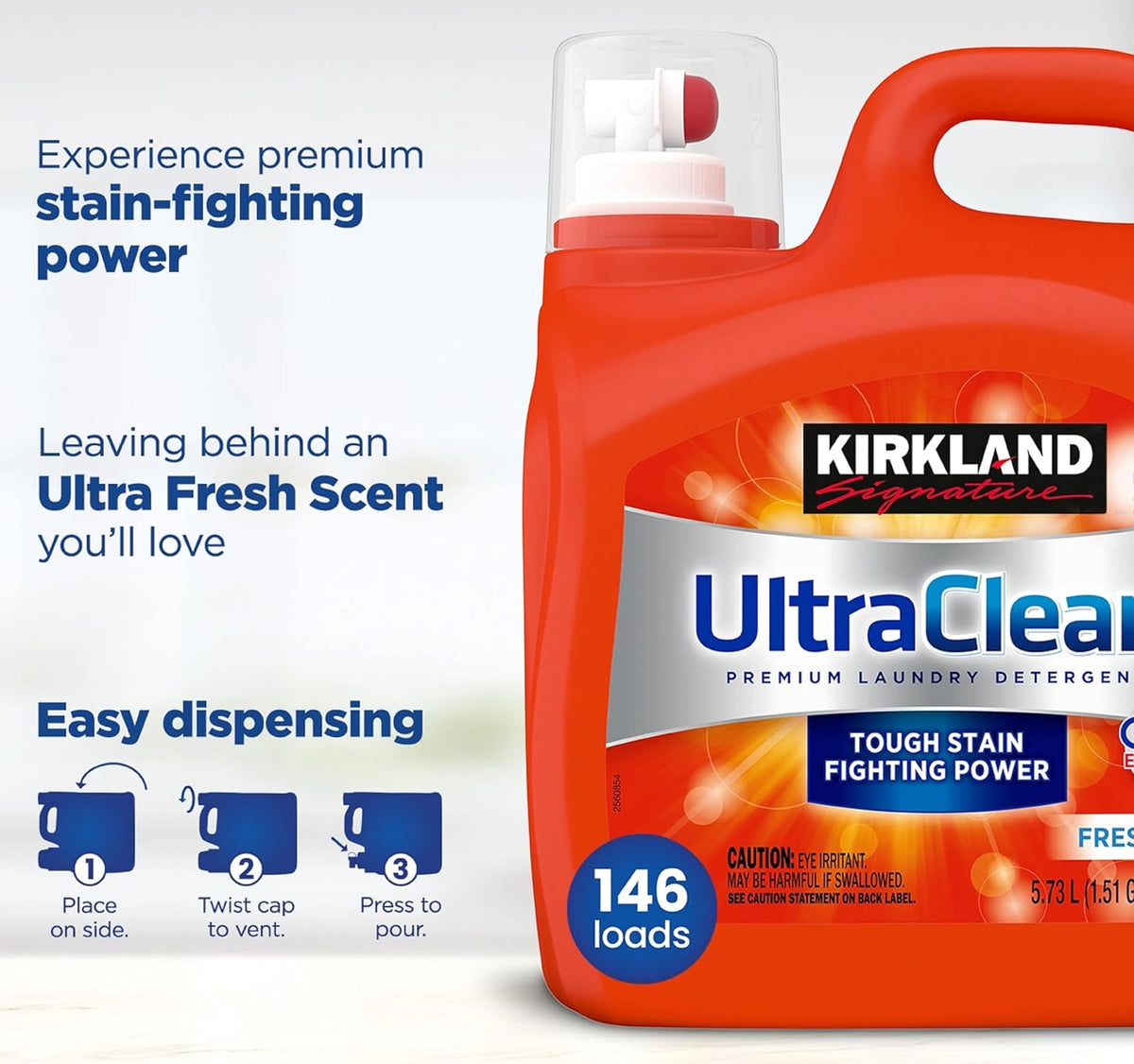 Kirkland Laundry Detergent, Ultra Clean, Red Jug, 194 oz
