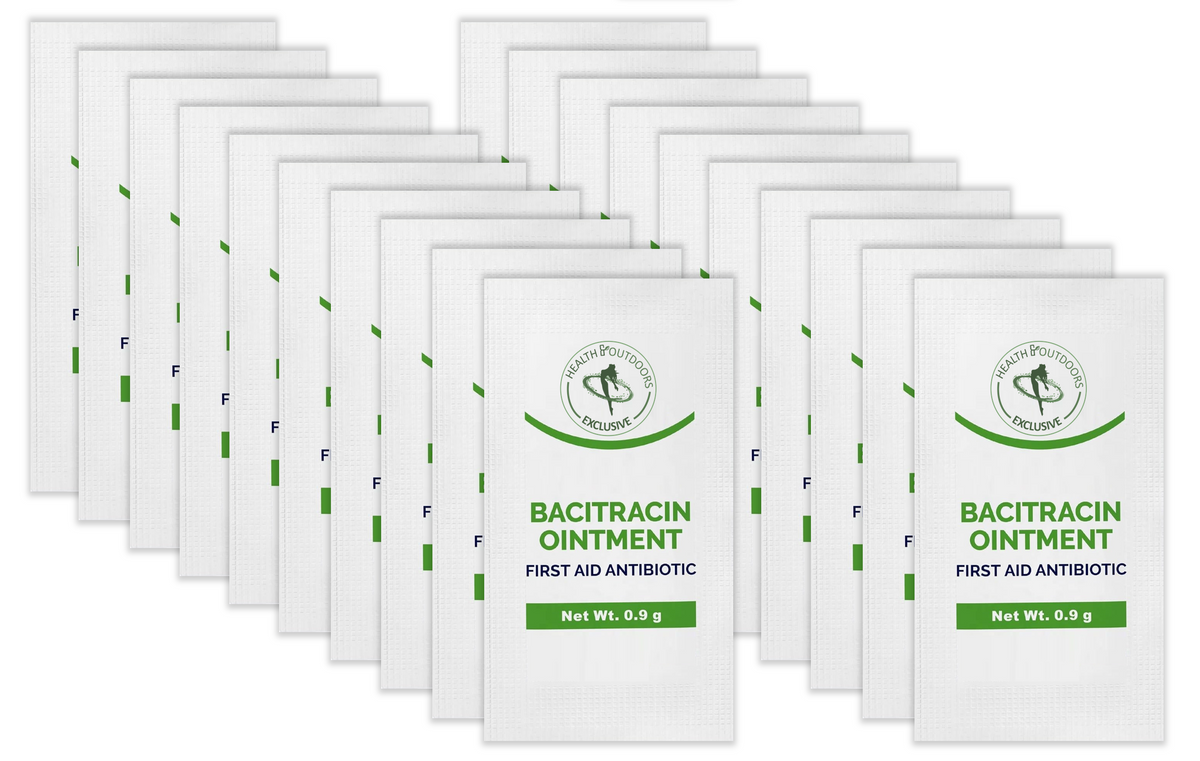 Bacitracin Ointment, First Aid, 50 Count .9g Packets - for Cuts, Burns, Abrasions, Wounds and Scrapes