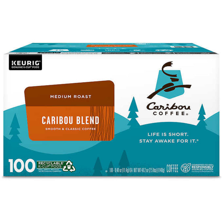 Caribou Blend Medium Roast Coffee, 100 K-Cup Pods