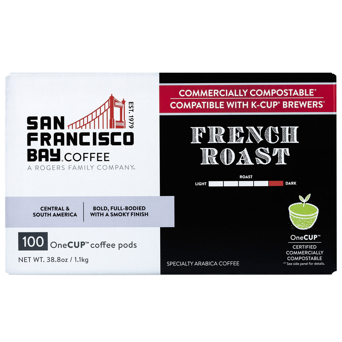 San Francisco Bay French Roast Coffee, Dark Roast, OneCup Single Serve, 100 ct — original product image 1 of 3