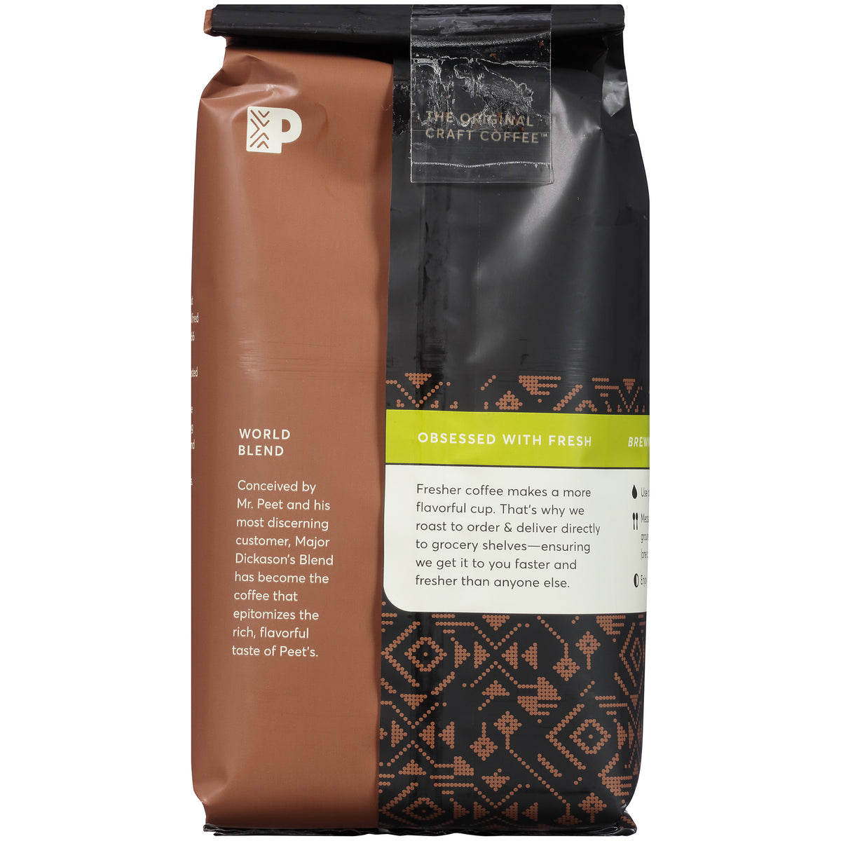 Peet's Coffee Decaf Major Dickason's Blend Whole Bean Coffee, Dark Roast, 2 lbs — original product image 2 of 2
