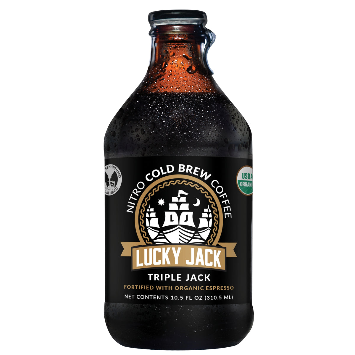 Lucky Jack Organic Nitro Cold Brew Coffee, Triple Jack, 10.5 fl oz, 6 ct — original product image 1 of 4