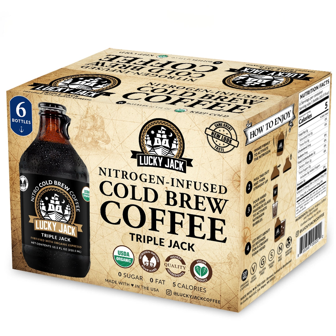 Lucky Jack Organic Nitro Cold Brew Coffee, Triple Jack, 10.5 fl oz, 6 ct — original product image 4 of 4