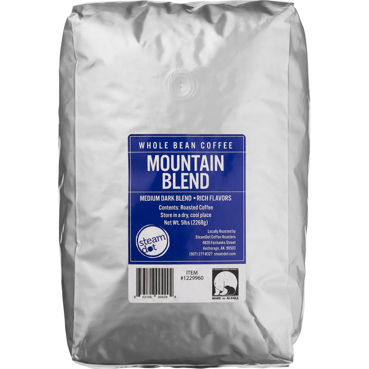 SteamDot Mountain Blend Whole Bean Coffee, Medium Dark Roast, 5 lbs — original product image 1 of 1