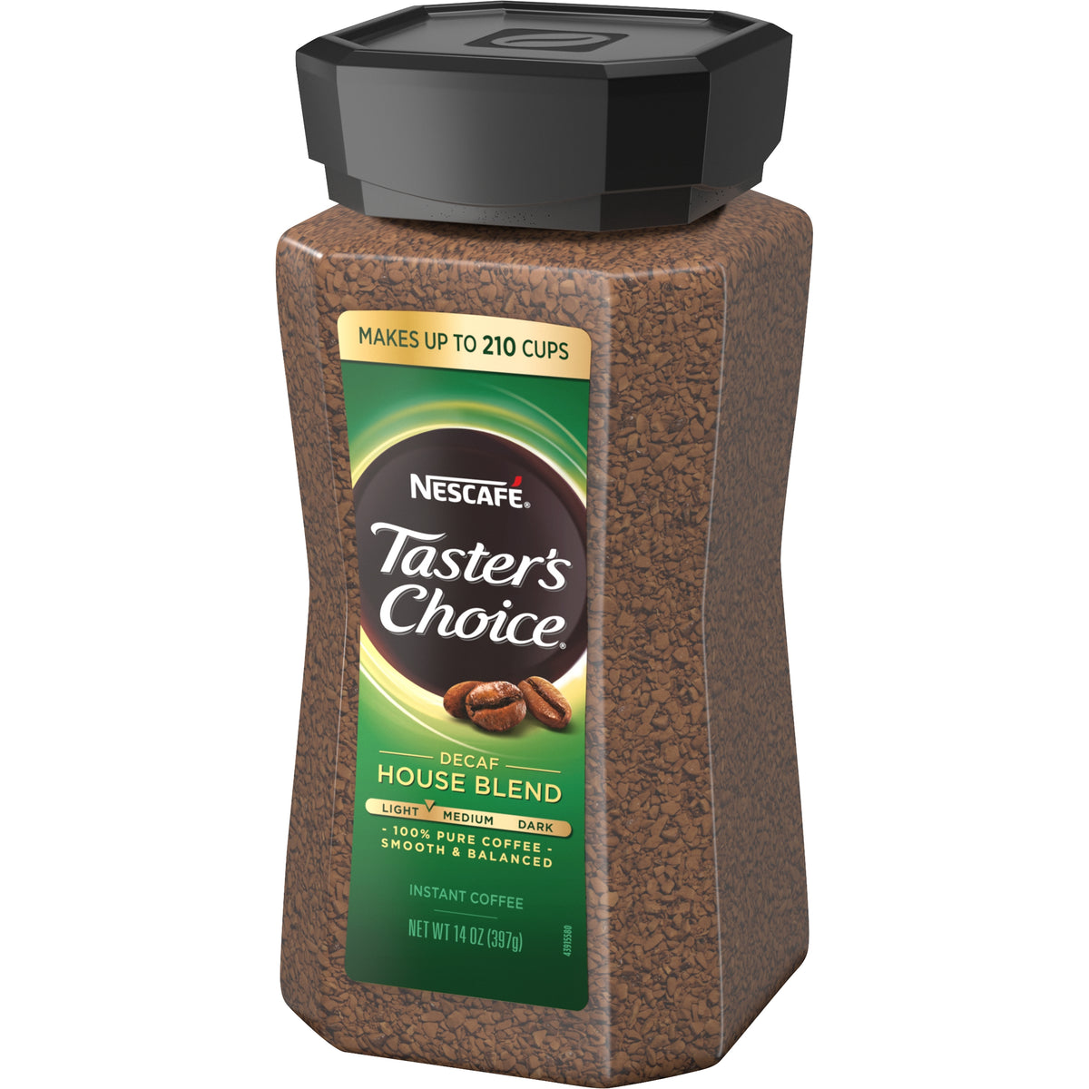 NESCAFÉ Taster's Choice Instant Coffee, Decaf, House Blend, Light Roast,14 oz — original product image 3 of 4