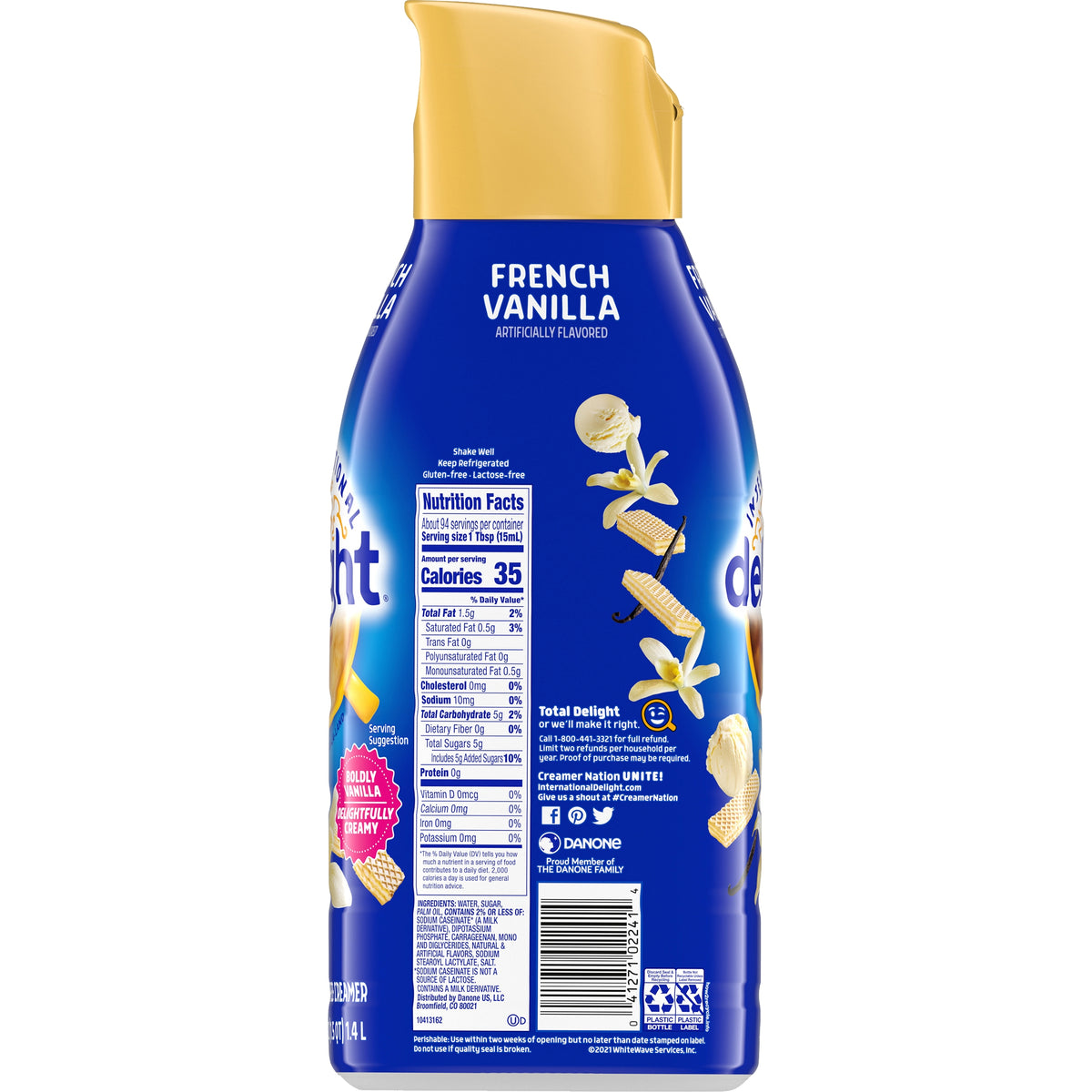 International Delight Liquid Coffee Creamer, Non-Dairy, French Vanilla, 48 fl oz — original product image 2 of 2