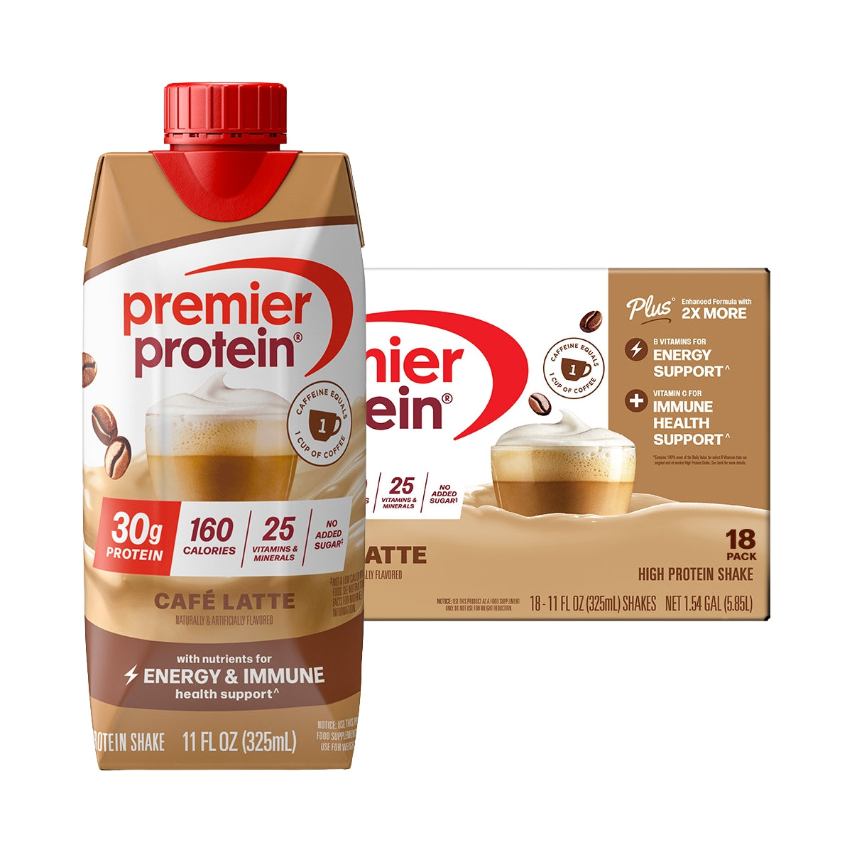Premier Protein Shake, 30g Protein, Cafe Latte, 11 fl oz, 18 ct — original product image 1 of 4