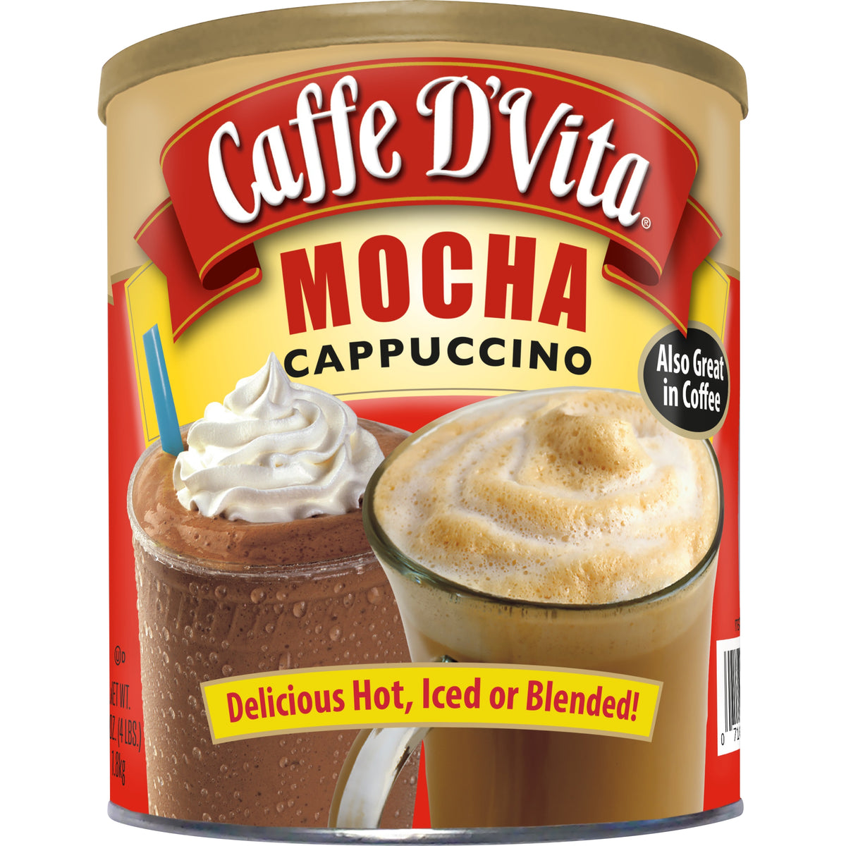 Caffe D'Vita Hot or Iced Cappuccino Drink Mix, Mocha, 4 lbs — original product image 1 of 1