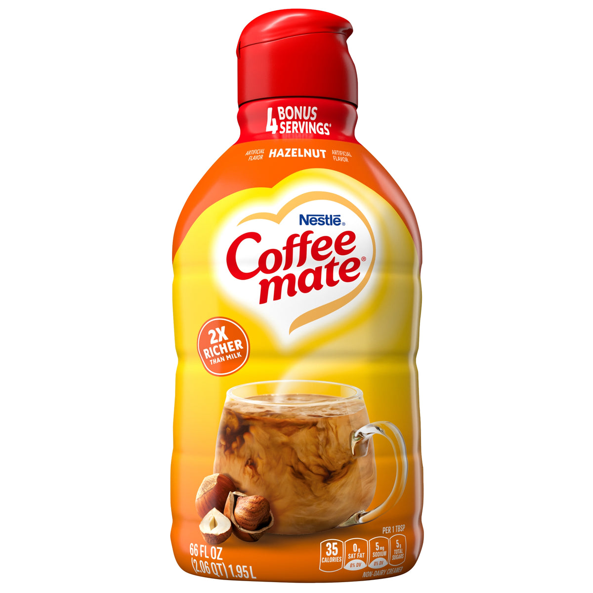 Coffee mate Liquid Coffee Creamer, Non-Dairy, Hazelnut, 66 fl oz — original product image 1 of 2