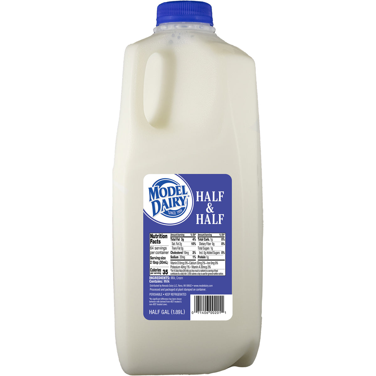 Model Dairy Half & Half, 64 fl oz — original product image 2 of 2