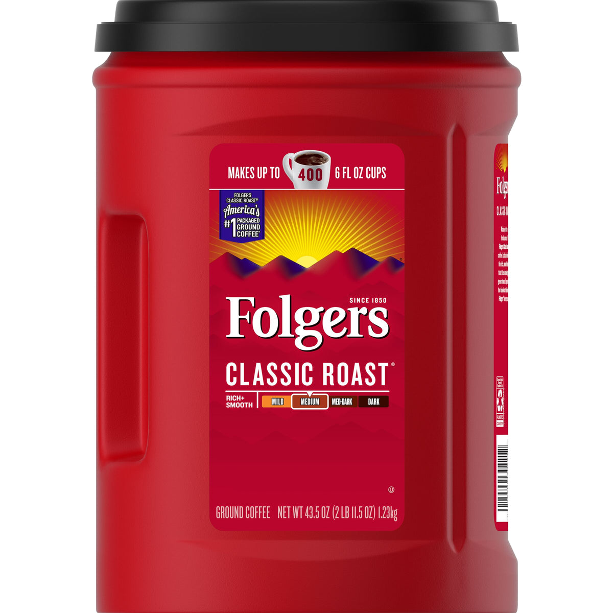 Folgers Classic Roast Ground Coffee, Medium Roast, 43.5 oz — original product image 1 of 3