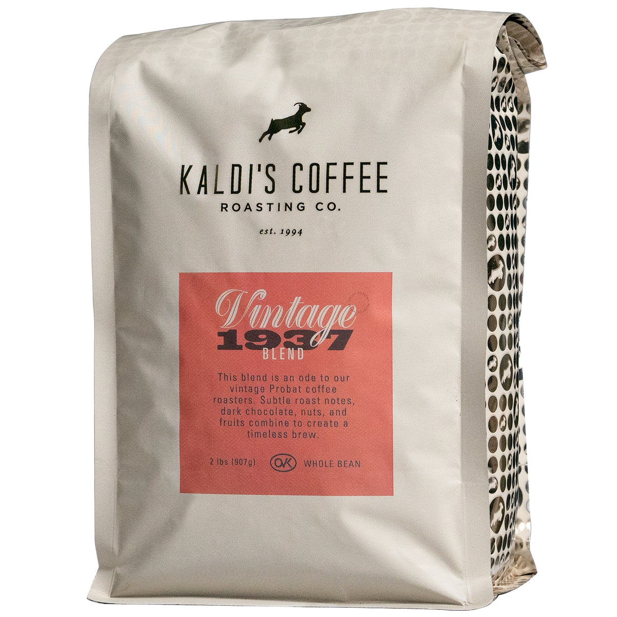 Kaldi's Coffee Vintage 1937 Blend Whole Bean Coffee, Dark Roast, 2 lbs — original product image 1 of 2