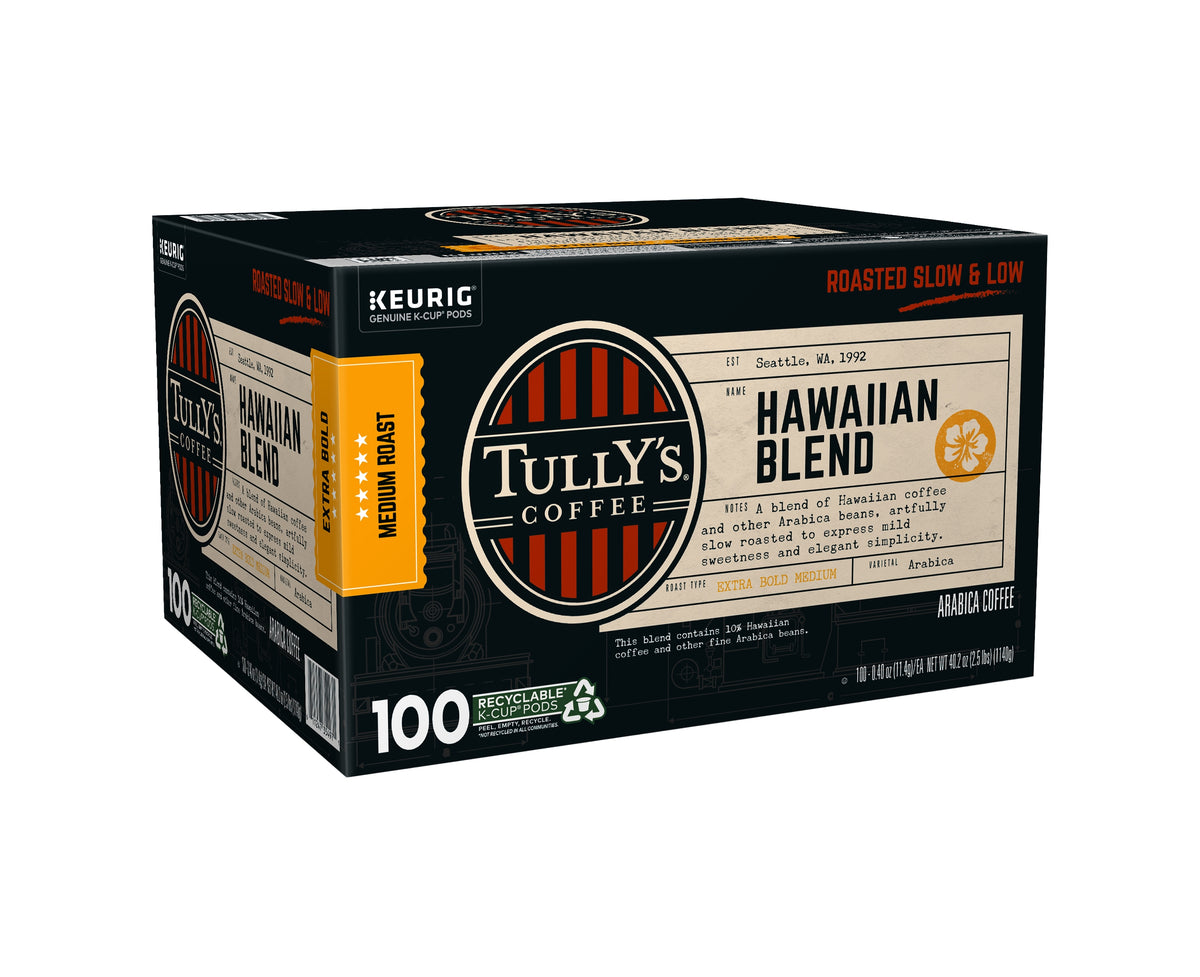 Tully's Hawaiian Blend Coffee, Medium Roast, Keurig K-Cup Pods, 100 ct — original product image 3 of 4