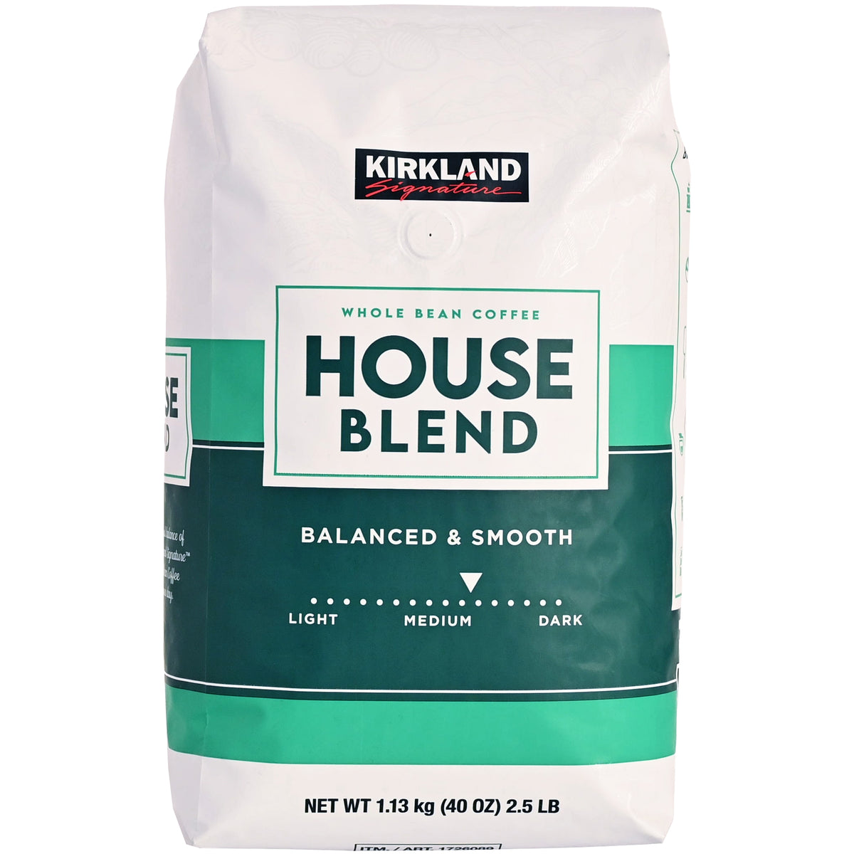 Kirkland Signature House Blend Whole Bean Coffee, Medium Roast, 2.5 lbs — original product image 1 of 3
