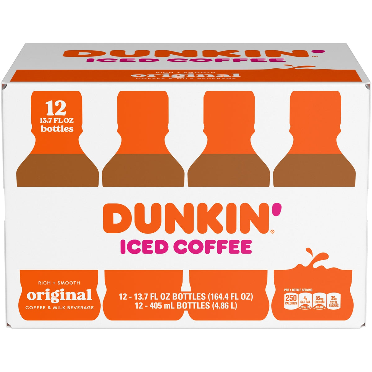 Dunkin' Iced Coffee, Original, 13.7 fl oz, 12 ct — original product image 2 of 2