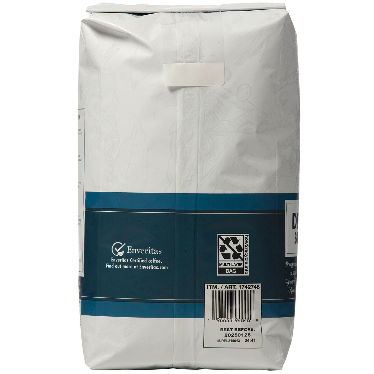 Kirkland Signature Decaf House Blend Whole Bean Coffee, Medium Roast, 2.5 lbs — original product image 4 of 4