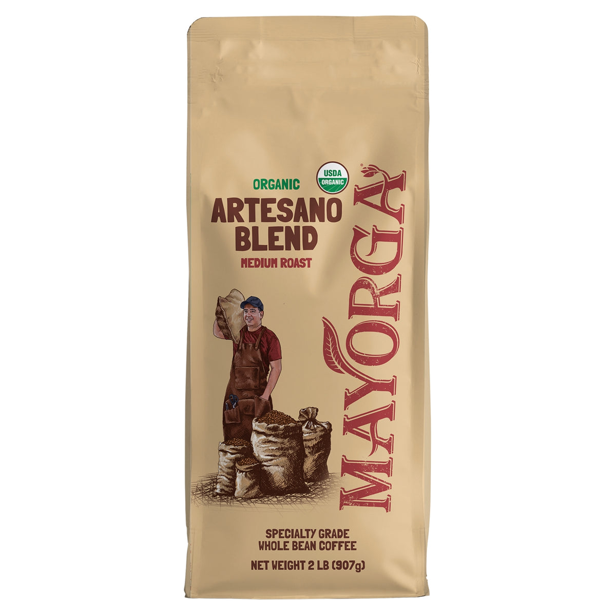 Mayorga Coffee Organic Artesano Blend Whole Bean Coffee, Medium Roast, 2 lbs — original product image 1 of 4